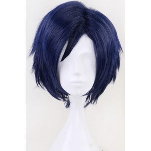 My Boku no Hero Academia Iida Tenya Short Blue 3/7 Styled Heat Resistant Cosplay Costume Wig + Wig Cap