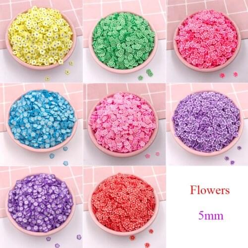 50g Flowers Polymer Clay Sprinkles for Crafts Colorful Plastic Klei Tiny Floret Mud Particles Nail Art Decoration DIY 5mm