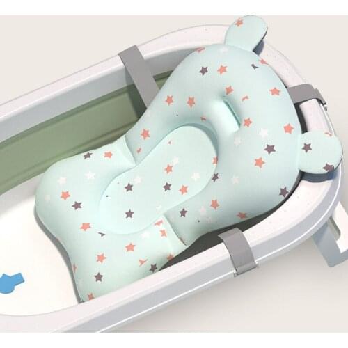 Portable Baby Bathtub Pad Non-Slip Bath Tub Shower Seat Mat Foldable Newborn Support Cushion Baby Bath Seat Floating Water Pad