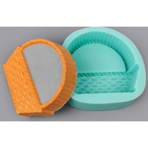 PRZY Mould Bamboo Basket Soap Silicone Molds Basket Mold Soap Molds Handmade Fondant Clay Resin Candle Mould QT0429