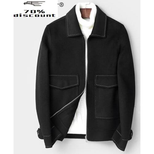 Spring Autumn Wool Coat Men Fashion Short Handmade Man Jacket Double-sided Woolen Mens Overcoat Coats 82Z8802 KJ2252