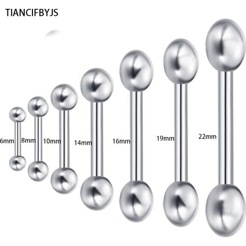 Fashion Tongue barbell ear bar mix 7 size 70pcs/lot stainless steel tongue ring tragus helix body piercing jewelry for women men