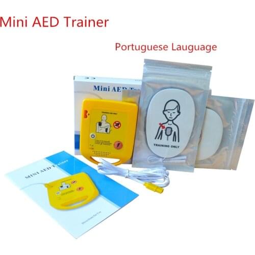 XTF-009 Mini AED Trainer in Portuguese Voice Prompt Defibrillator Universal Training First Aid Practice Device