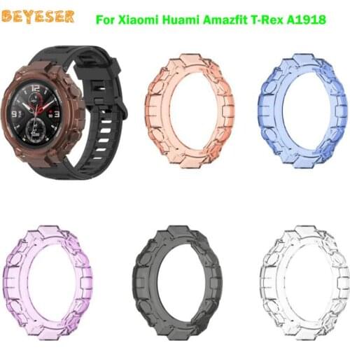 Colorful Silicone Protector Cover Case For Xiaomi Huami Amazfit T-Rex A1918 Smart Bracelet Protective Shell Frame Accessories