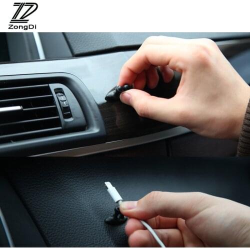 ZD 8pcs Car Tidy Charging Cable Wire Clip Stickers For Mercedes W203 W211 W204 W210 Benz BMW F10 E34 E30 F20 X5 E70 M3 M4 M5 X5