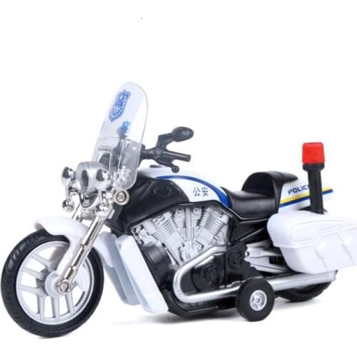 Military police motorcycle with sidecar Three destroyed mini moto alloy model motorcycle miniatures kids toys Christmas gift