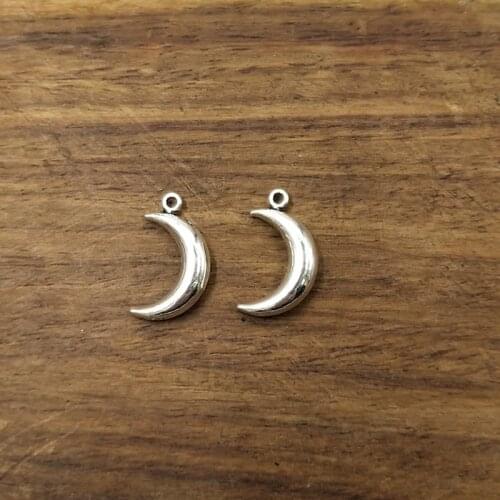 10pcs moon Charm 18x10mm Tibetan Silver Plated Pendants Antique Jewelry Making DIY Handmade Craft