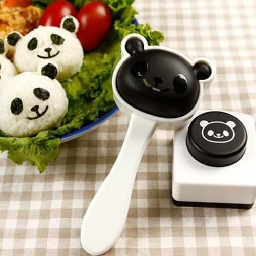 2Pcs/Set Panda Sushi Mould Cartoon Cute Rice Ball Mold Kit Seaweed Embossing Cutter Moulds For Kitchen Cooking DIY Sushi Molds