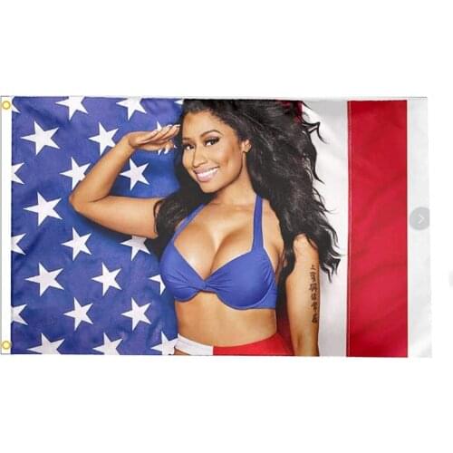 2x3ft/3x5ft/4x6ft Nicki Minaj Rap Sexy USA Flag Music Singer Star Silk Fabric Art Decor Banner