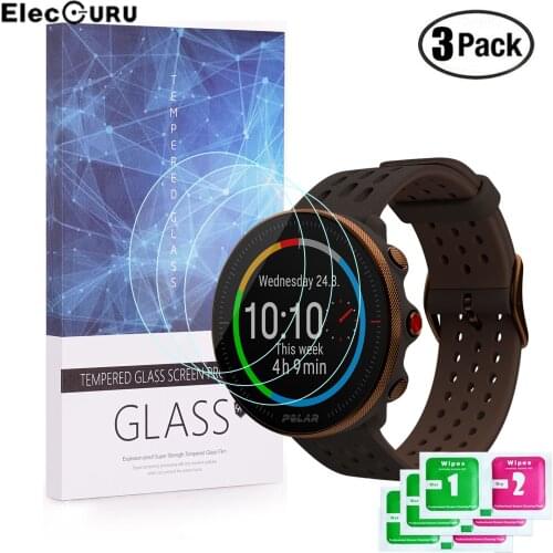 3 Pack for Polar Vantage M2 Smartwatch Tempered Glass Screen Protector 9H Protective Film Scratch Resistant Anti-Shatter