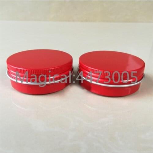 30/50g ML refillable box red empty round aluminum metal tin cans cosmetic bottle red cream box DIY jar Aluminum Lipstick Pot