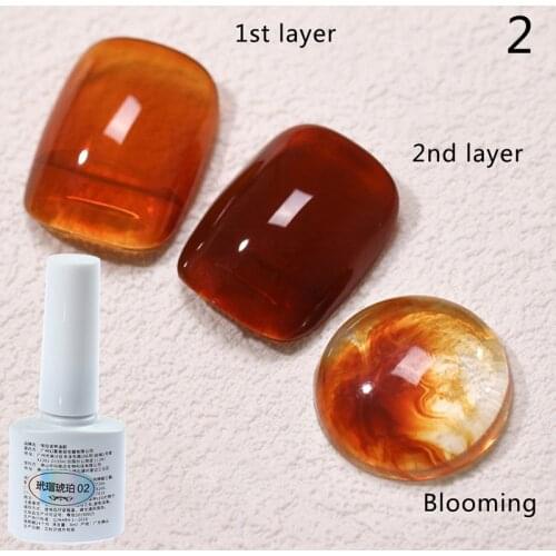4 Colors Amber Set UV Gel Nail Polish Ice Penetration Soak Off Shining UV Gel Polish Nail Art Gel for Christmas Gift