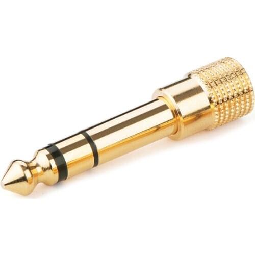 Gold 6.5mm 1/4"Male plug to 3.5mm 1/8"Female Jack Stereo Headphone Audio Adapter