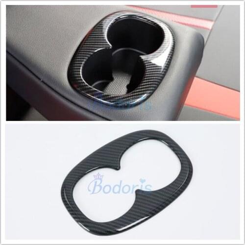 Car Interior Cup Holder Decal Cover Sticker Trim Carbon Fiver Look For Mitsubishi Eclipse Cross 2018-2020 Accessories
