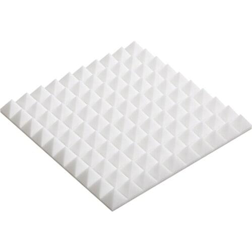 [ Fly Eagle ] White Soundproofing Foam Studio Acoustic Sound Treatment Absorption Wedge 12Pcs 50cm X 50cm X 5cm