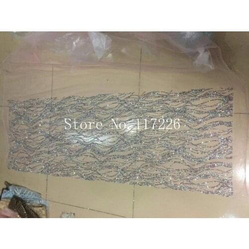 Fast shipping JRB-52632 by dhl shinning hand print glitter luxury tulle mesh for evening dress/sawing//wedding