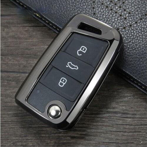 Zinc alloy Car Key Cover Case Shell for VW Golf 5 6 7 Polo Passat B5 B6 Tiguan Skoda Octavia A7 A5 Fabia Kodiaq Karoq SEAT Ateca