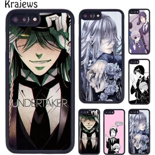 Krajews Black Butler Kuroshitsuji Phone Case For iPhone 5 6S 7 8 Plus 11 12 Pro X XR XS Max Samsung Galaxy S6 S7 S8 S9 S10 PLUS