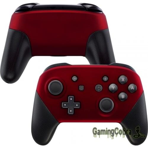 Soft Touch Red Faceplate and Backplate Replacement Shell Housing Case Cover for Nintendo Switch Pro Controller