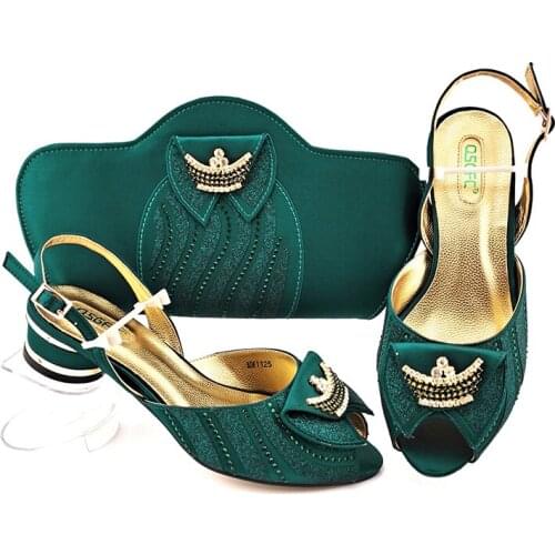 Doershow nice Shoes and Bag Set for Women Summer African Style italian Shoes and Bag Set for party Custom products! SFG1-15