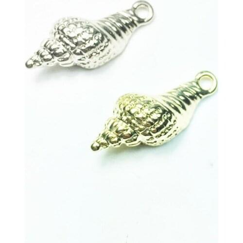 Eruifa 10pcs 23*9mm Nice Shell Conch Zinc Alloy necklace,earring bracelet jewelry DIY handmade old and Rhodium silver