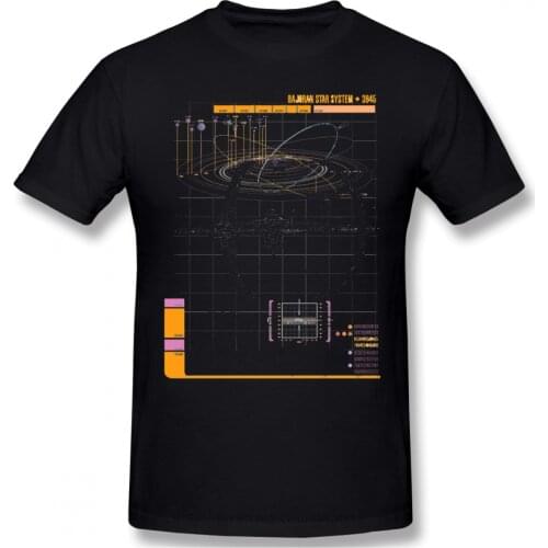 Men Clothing Star Trek Science FictionTV Series Homme T-Shirt Deep Space Nine Star System Oversize Short Sleeve