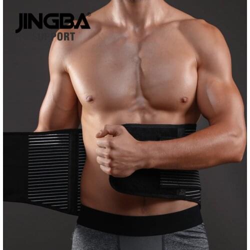 JINGBA SUPPORT Men Waist Trainer Support Sauna Suit Modeling Body Shaper Belt Weight Loss Cincher Slim Faja Gym Workout Corset