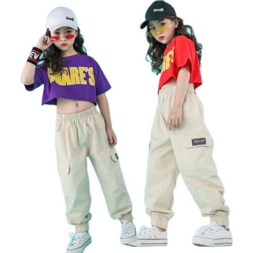 Size 110-180 Big Girl Clothes Set Summer 2021 Short Sleeve Kids jazz Dance Costumes Kids Girls'Toddler Clothes Set