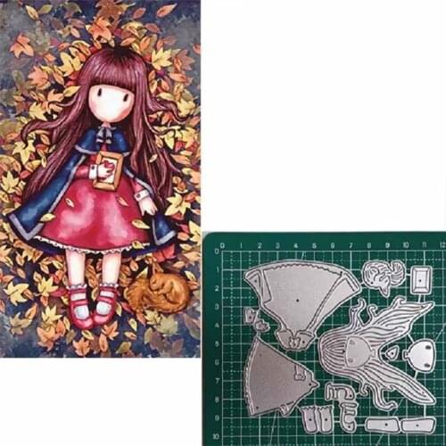 Cute Girl Doll Set Metal Cutting Dies DIY Scrapbook Stencil Paper Card Craft Supplies Embossing Handmade Craft Cut Metal Die