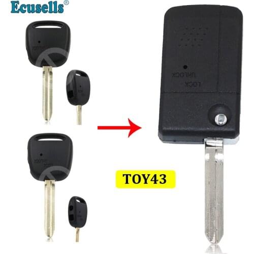 Modified Folding flip Remote Key Shell Side 1 button 2 Button For Toyota with uncut TOY43 blade