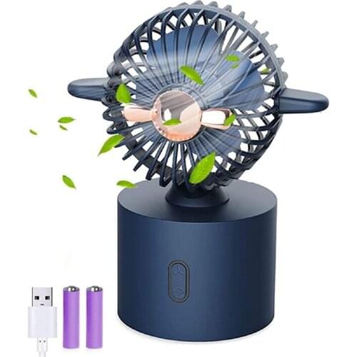 Desk Fan, USB Fan Rechargeable, Automatic Rotating Table Fan, Mini Cooling Fan Desk Fan Allow Multi-Angle Adjustment