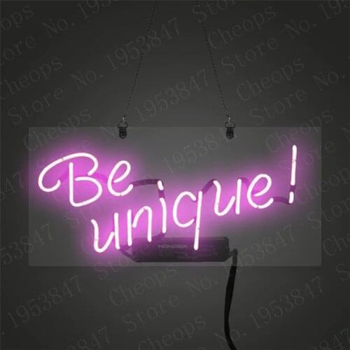 Be Unique Gift Neon Signs Real Glass Tube Beer Bar Pub Homeroom Girlsroom Party Decor 14x7