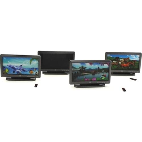 New pretend toy 1Pcs Gray Furniture Toys Dollhouse Miniature Decor Widescreen Flat Panel LCD TV with Remote