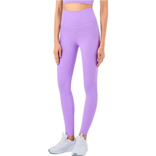 UA_ROCK 2021 New Double-Sided Nylon Nude Yoga Pants Women Sexy High Waist Pockets Peach Hips Gym Training Squat Fitness Leggings
