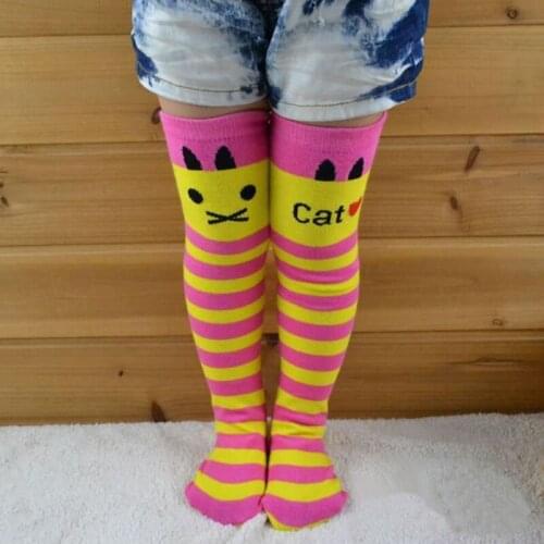 2021 New Knee Socks For Girls Cute Animal Print Striped Long Socks For Toddlers Fun Socks For School For Girls