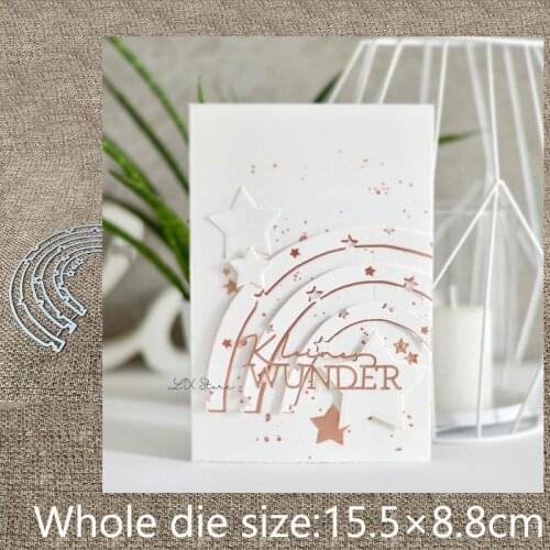 New Design Craft Metal stencil mold Cutting Dies rainbow stars decoration scrapbook die cuts Album Paper Card Craft Embossing
