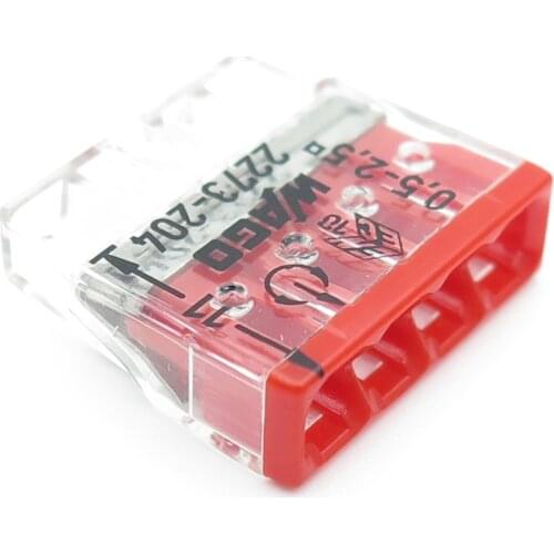 Origin 2273-204 10Pcs Mini Push-in Connector 4 Pin Compact Wire Connector For Junction Box Installation Terminal Bolcks VDE UL