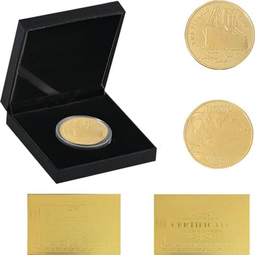 1912 Titanic Anniversary Memory Of Rms Victims Gold Commemorative Coin For The Titanic Fans W/ Luxury Box