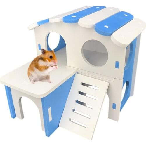Plastic DIY Hamster Nest Sleeping House Luxury Double Layer Cage Pet DIY Hideout Hut Toy Small Animal Supplies Hamster Hideout