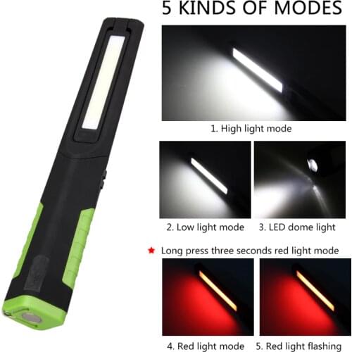 Portable Lamp USB Rechargeable Multi-function hand emergency light Magnetic COB Lanterna Hanging Flashlight Torch