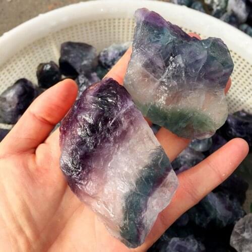 Natural Colorful Fluorite Crystal Stone Healing Quartz Ore Mineral Fluorite Fish Tank Ornaments Mineral Specimen Christmas Gift