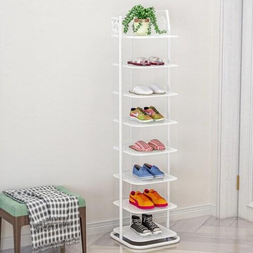 Simple shoe rack household iron multi-layer economical provincial space dormitory small shoe cabinet door dust storage shelf