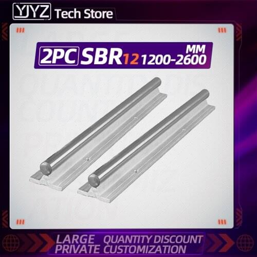 Factory direct sale SBR12 lengthened linear guide rail optical axis aluminum bracket cylindrical guide 1200~2600mm