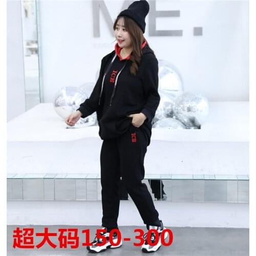8XL Autumn Winter Women Sportswear Tracksuit Loose Hoodie Running Jogging Outfit Casual Set Sport Suit Sweatshirt+pant Plus Size