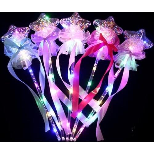 LED Light Sticks Clear Ball Star Shape Flashing Glow Magic Wands for Birthday Wedding Party Decor Pink Blue Purple 20pcs/lot