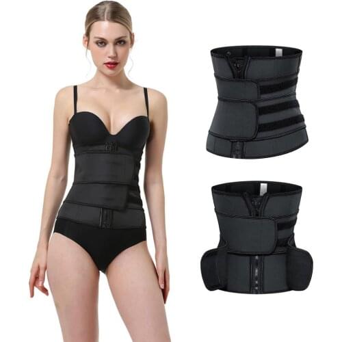 Waist Trainer Shaper Women Slimming Sweat Belt Latex Waist Support Body Sheath Belly Reducing Shaper Zipper Trimmer Belt Corset