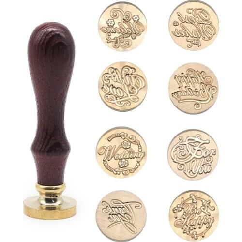 Fashion custom greetings wax seal, high quality wedding invitation seal, personalized retro wood wax stamp