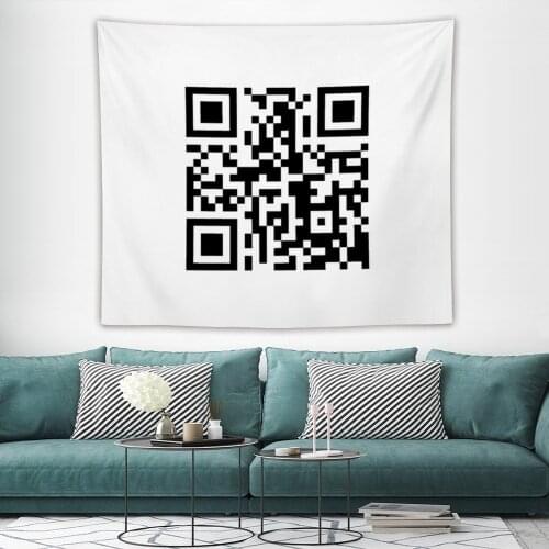 Funny QR Code Linking to Porn-Hub Tapestry Funny Meme Tapestry Wall Bedspread Bohemian Home Decor For Living Room