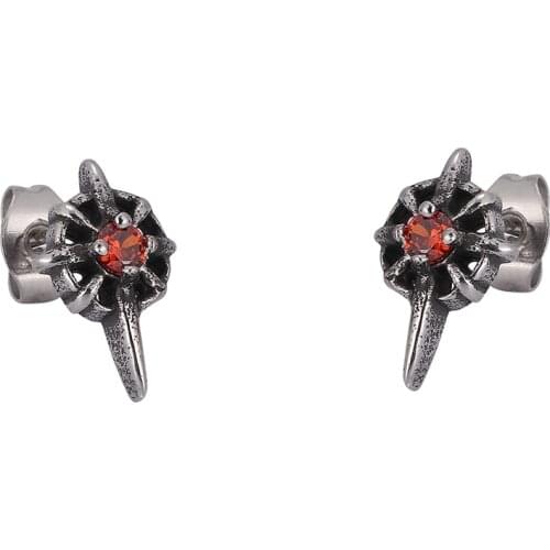 Trendy Stainless Steel Zircon Stud Earrings for Women Fashion Geometric Ear Jewelry Punk Accessories Party Gift SP0802