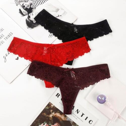 1 pieces Panties sexy lace thong underwear womens T-Back Sexy Briefs Lingerie T-String Lace low waist womens underwear